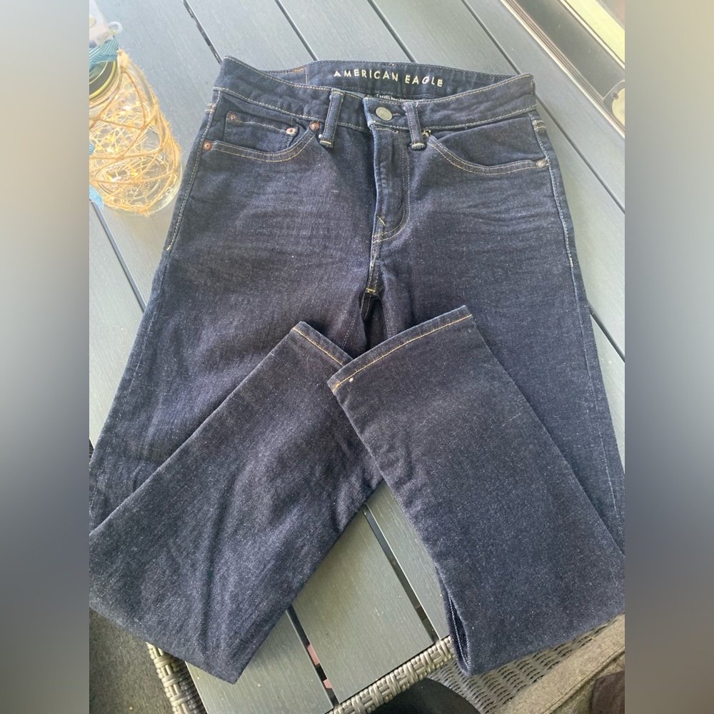Men’s American Eagle Jeans. Dark Blue. Slim Straight. - Picture 2 of 2